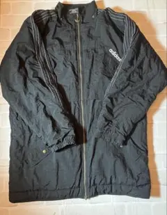 adidas ナイロンジャケット L 黒　ビンテージ　旧タグ