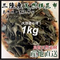 【三陸産】天然根昆布 1kg 大容量 産地直送 煮物 昆布水