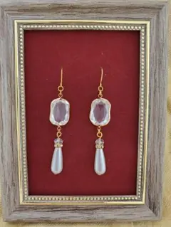 【d】大ぶり 大人ゴージャス パール ゴールド ピアス