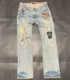 ヤコブコーエン 希少！J612 白デニム ドクロ刺繍 36 ストレッチ 