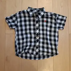 POLO 半袖シャツ ブラック・ホワイトチェック