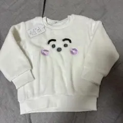 シナぷしゅ　ホワイト 顔刺繍 トレーナー 95サイズ