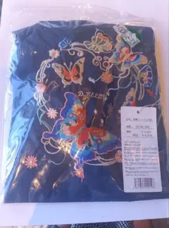 新品未使用D.KELLY 刺繍トートバッグ(M) ネイビー 蝶々