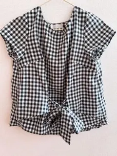 【anySiS】半袖ブラウス フレンチスリーブ ギンガムチェック サイズ2 美品