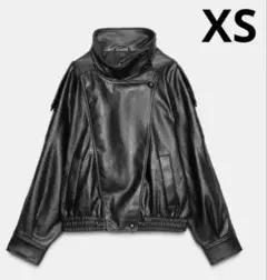 ZARA ブラック レザーライダースジャケット XS 大バズりのお品