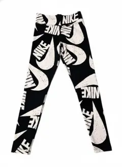 NIKE ロゴプリント レギンス 黒/白