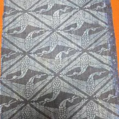 古布　木綿　型染　藍染　対い鶴　はぎれ　S97　更紗　襤褸　絣　リメイク