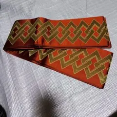 オレンジとゴールドの半幅帯