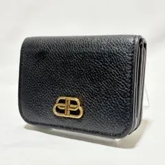 美品　バレンシアガ　 BBロゴ 三つ折り財布 ブラックのサムネイル