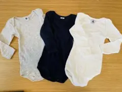 PETIT BATEAU 長袖 ボディスーツ肌着 3色セット 12m 18m