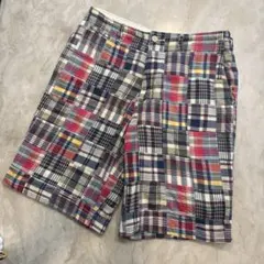 パッチワーク ショートパンツ チェック柄