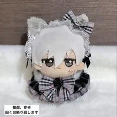 ぬい服 タータンチェックフリルドレス 猫耳ヘッドドレスセット ちびぐるみのサムネイル