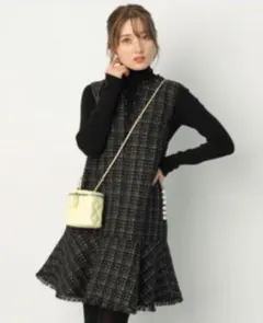 アプワイザーリッシェ ツイードペプラムミニワンピース ジャンスカ