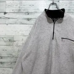 【最高デザイン】ヴィンテージ ビッグシルエット ゆるだぼ フリース ハーフジップ