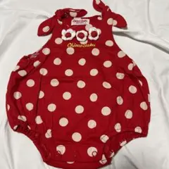 ミキハウス♡ チエコサク　ダルマオール　お花　ドット　赤　80-90