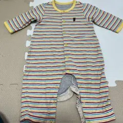 ミキハウス ストライプロンパース 70