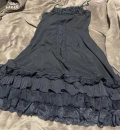 フリル ロングワンピース