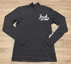 Jack Bunny 長袖カットソー ボーダー モックネック 140