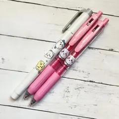 ちいかわ サラサクリップ ピンク2本＆マイルドライナー グレー 3本セット