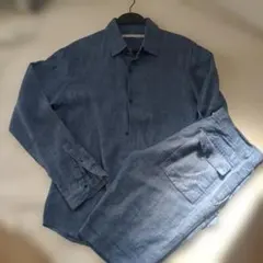 TETE HOMME　麻 100%　メンズシャツ　セットアップ 　クリーニング済のサムネイル