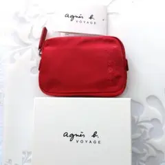 【未使用】アニエスベー ボヤージュ ポーチ　持ち手山羊革 箱付きのサムネイル