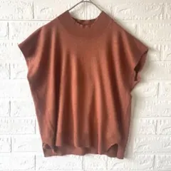 titivate ノースリーブニット【F】オレンジブラウン フレンチスリーブ