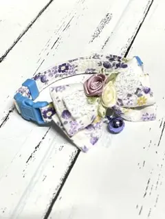 ぷっくりダブルリボン♡猫ちゃん首輪♡ 紫陽花 - メルカリ