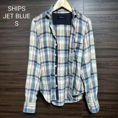 SHIPS JET BLUE シップスジェットブルー チェック柄 ネルシャツ