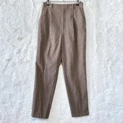 ジーユー　カジュアルパンツ　テーパード　L　チェック柄　ウエストゴム　大人　秋冬