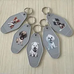 ⑨ホテルキー　モーテルキー　キーホルダー　ハンドメイド　チャーム　犬