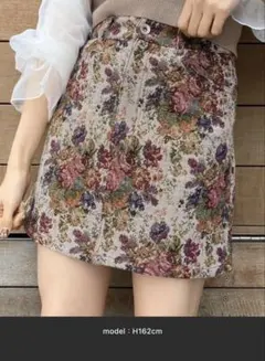 【apres jour】コブラン織り／アソート台形スカート／花柄ミニスカート