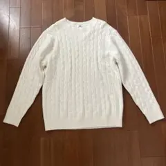 UNIQLO 　スフレヤーンケーブルニットセーター　 Lサイズ