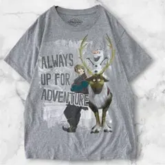 ディズニー キャラクター アナ雪 半袖 Tシャツ グレー コットン XL