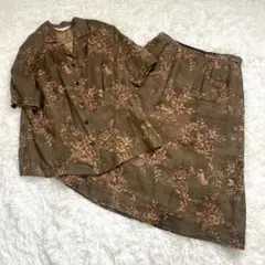 バーバリーズ　麻100% 半袖シャツ スカート セットアップ　大きいサイズ　3L