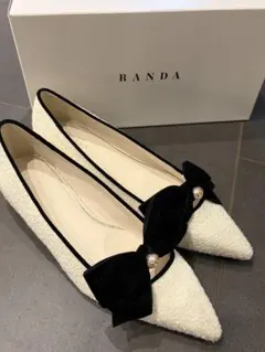RANDA ベロアリボンクラシカルフラットパンプスのサムネイル