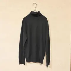 ユニクロ マシンウォッシャブル タートルネックセーター 黒 XL ウール混　長袖