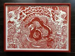 ノンの飼い主様専用 油彩 ジミー大西「龍」 サイン 額装済み 肉筆