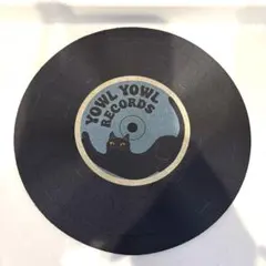 黒猫　レコード型　マウスパッド