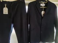 ダークネイビー カジュアルスーツ ウエストゴム付き