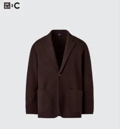 ユニクロ　ユニクロC ニットジャケット　ダークブラウン　Ｍサイズ