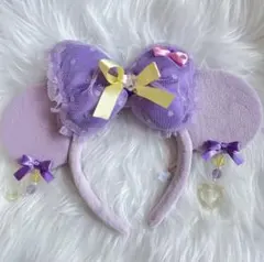 ミニーマウス風紫色カチューシャ