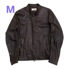 ジャーナルスタンダード レリューム 羊革 シングルライダース ネイビー M