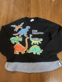 BLUE MART新品未使用恐竜トレーナー ロンT 130cm ブラック
