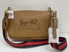 【新品未使用】コーチ ブラウン レザー ホース &キャリッジ ショルダーバッグ