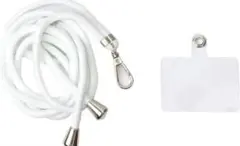 【未使用に近い】ホワイト シリコン スマホショルダーストラップ(3-18)