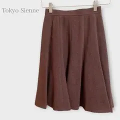 フレアスカート　ブラウン　きれいめ　シンプル　春夏