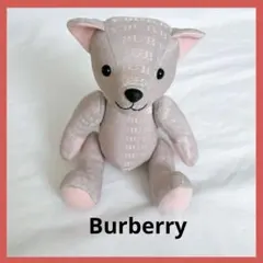 Burberry くま　人形　ぬいぐるみ　総柄　ピンク　テディーベア