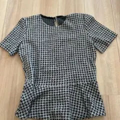 千鳥格子ペプラムトップス