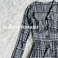Te chichi TERRASSE チェック柄 Vネック ワンピース チェック
