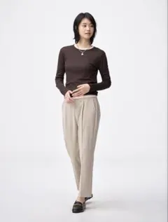 【新品・未使用】GU ベージュ ワイドパンツ